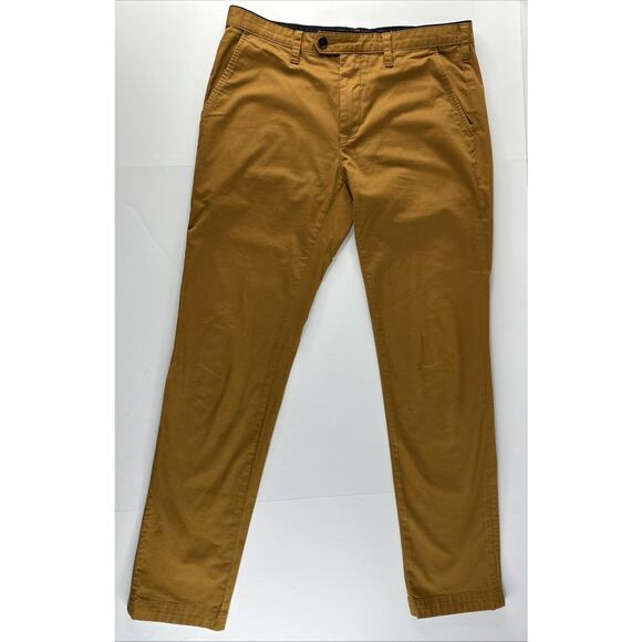 Ted Baker London Stretch Chino Pant Mens Size 34x32 Tapered Brown - Picture 1 of 9